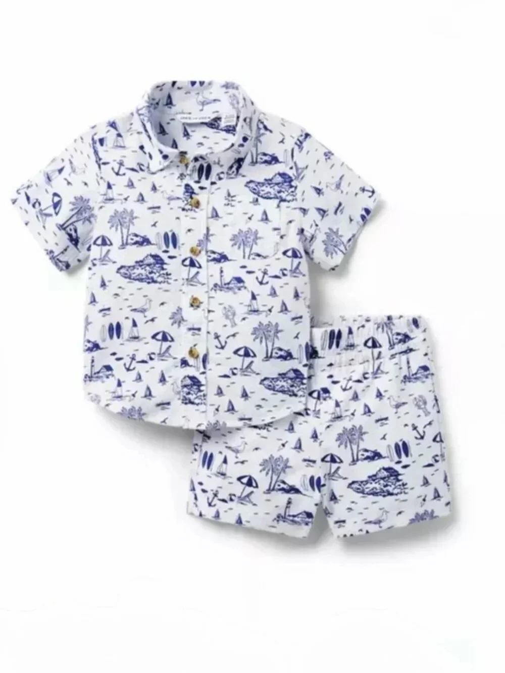 Janie and Jack The Cabana Matching Baby Set 0-3 months Navy and White